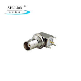 Right angle BNC female connector for PCB mount